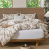 King Quilt Cover Set – 100% Cotton – Doona Cover Set (Beige/Off White)