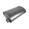 Redback 2-1/2" Triple Flow Muffler Offset/offset - 10" X 4" Oval, 16" Long, Aluminised Steel