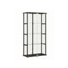East Glass Display 4 Tier Cabinet Trophy Display Storage Shelf 2 Door Black