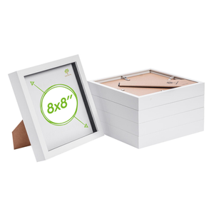 Nicola Spring Box Picture Glass Photo Frame, Standing & Hanging - For 8x8" (20x20cm) Photos  - Pack Of 5