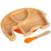Tiny Dining Bamboo Elephant Baby Weaning Plate & Fork Set