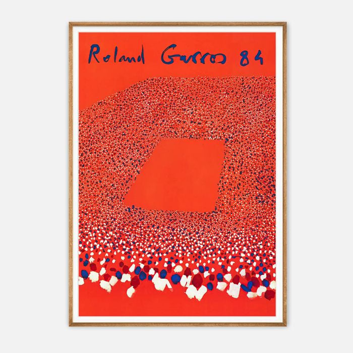 Galrie Roland Garros 1984 - Stunning Abstract Tennis Art Print for Home Decor, Wood Frame, 70 x 100cm (28 x 40inch)