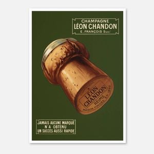 Galrie Léon Chandon Vintage Champagne Poster - Elegant French Art Print for Home Decor, Poster Only, A0 84 x 119cm (33 X 47inch)