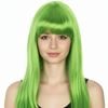 LONG WIG Straight Party Hair Costume Fringe Cosplay Fancy Dress 70cm Wos Green 22460