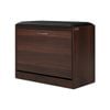 Artiss Shoe Cabinet Bench Storage Rack Organiser Drawer 15 Pairs Walnut