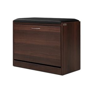 Artiss Shoe Cabinet Bench Storage Rack Organiser Drawer 15 Pairs Walnut