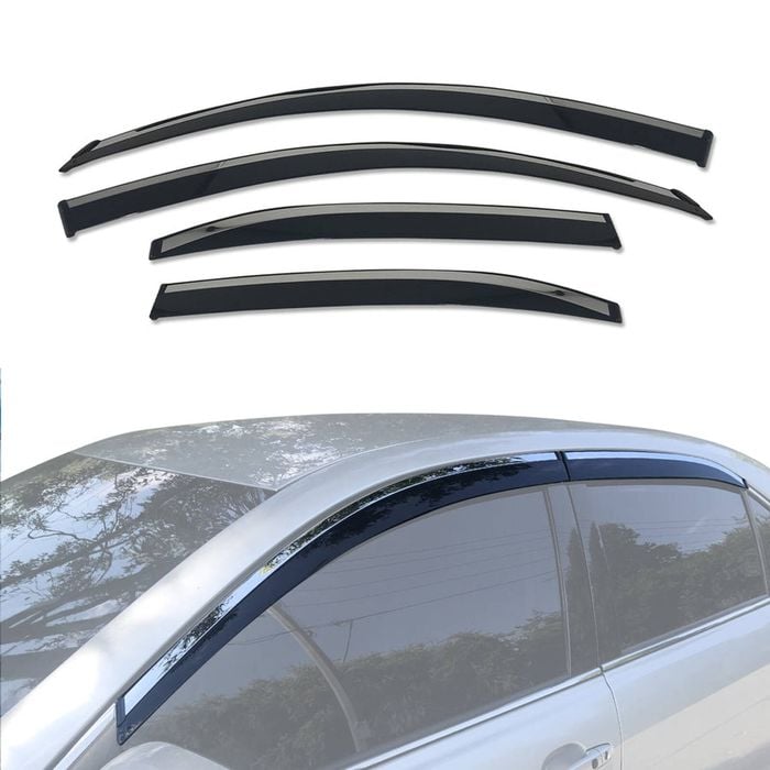 AUSGO Stainless Trim Weather Shields for Toyota Aurion 2006-2011 Weathershields Window Visors Wind Deflectors