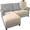 Smarcute L-shaped Sectional Sofa Covers Couch Lounge Cushion Cover (seat Only: 1 Chaise + 2 Seat Cover, Natural)