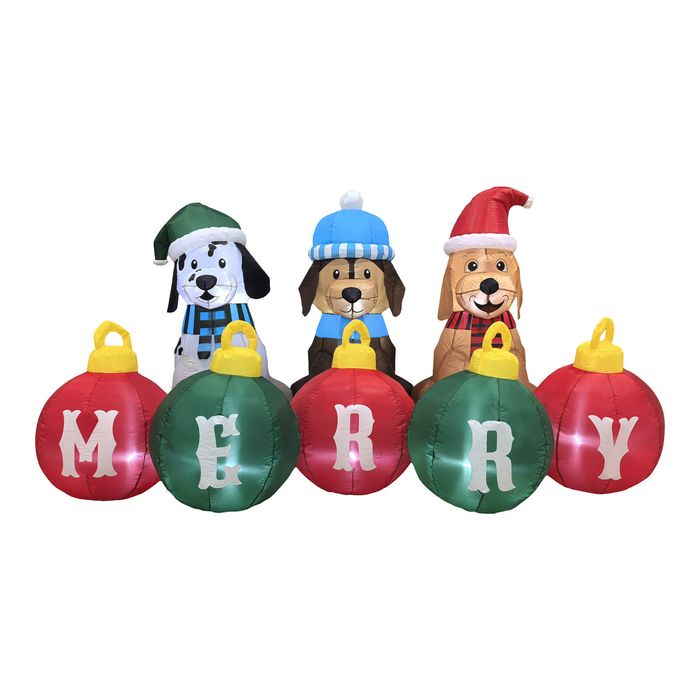 Mirabella 2.4m Festive Dogs Inflatable