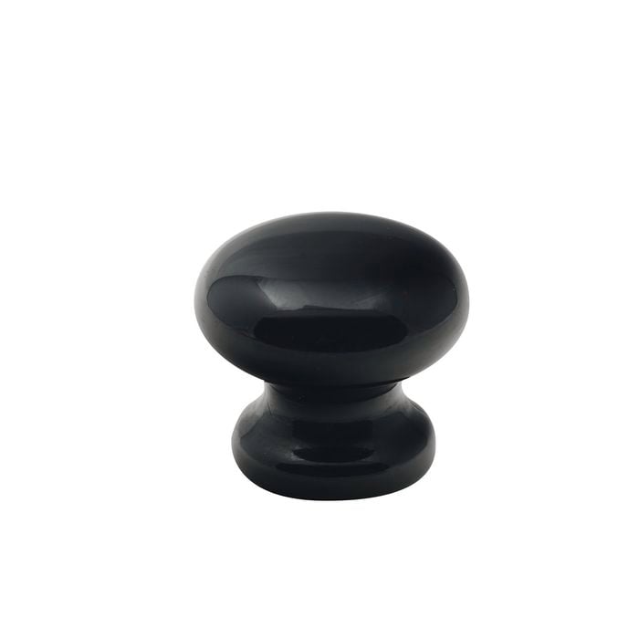 Prestige 40mm Black Acrylic Mushroom Knob