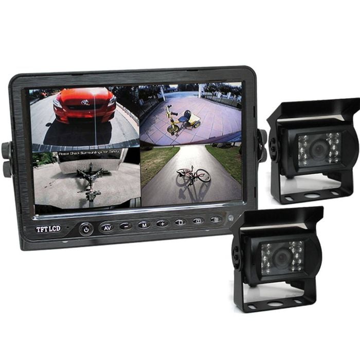 Elinz 7" DVR Monitor 4CH Reversing CCD 2x Camera Kit - 2 Camera Package