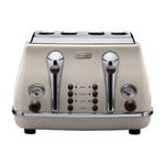 DeLonghi Beige Icona Vintage 4 Slice Toaster