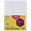 Marbig Numerical Indices & Dividers A4 (White) (1-10 Tab)