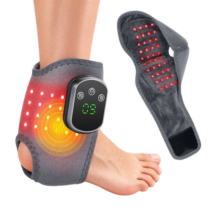 Catzon Red Light Ankle Massager With Heat And Vibration – Rechargeable Auto Shut-off Portable For Home Travel