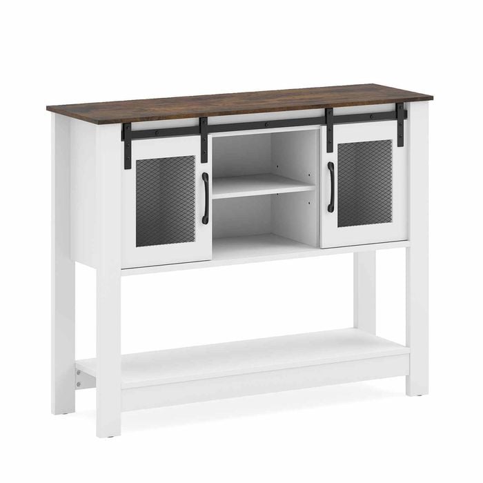 Costway Console Table 102cm Sideboard Sliding Door Cabinet Adjustable