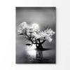 Amazing Night View of Tree on Lake with Full Moon Print 100% Australian Made 120x90cm (Stretched Canvas)