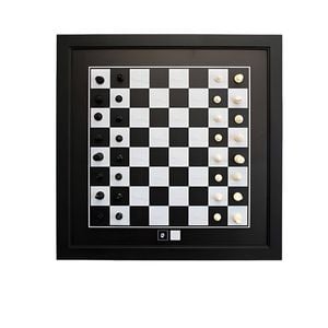 Wall Mounted Black And White Style Magnetic Chess Set 67cm X 67cm Frame