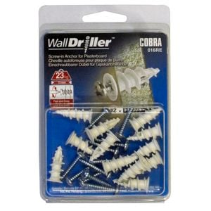 Cobra 3.5mm Wall Driller Nylon Plasterboard Anchors - 12 Pack