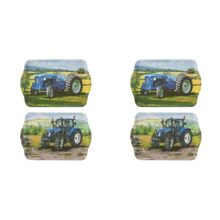 2x 2pc Ashdene Tractors Then/Now Massey Ferguson Serving Platter Scatter Tray