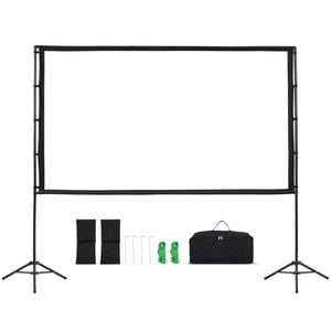 VEVOR Dual-Tripod Projector Screen with Stand 160°Wide Angle 16:9 4K HD Carry Bag