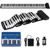 Costway 88 Keys Roll Up Piano Portable Hand Roll Piano Keyboard w/Wireless Connection-Black
