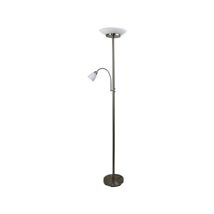 Oriel Lighting Siena LED Mother & child Floor Lamp Brushed Chrome 31cm
