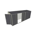 Build-A-Shed 1.2 x 5.2 x 2.0m Tunnel Shed Tunnel Hinged Door with Double Sliding Side Doors - Grey