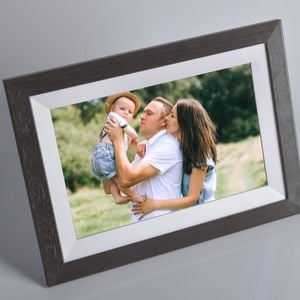 Kodak Classic Wooden Digital Photo Frame RCF-1012W, 10.1 inch Touchscreen with Memory Card (Black)