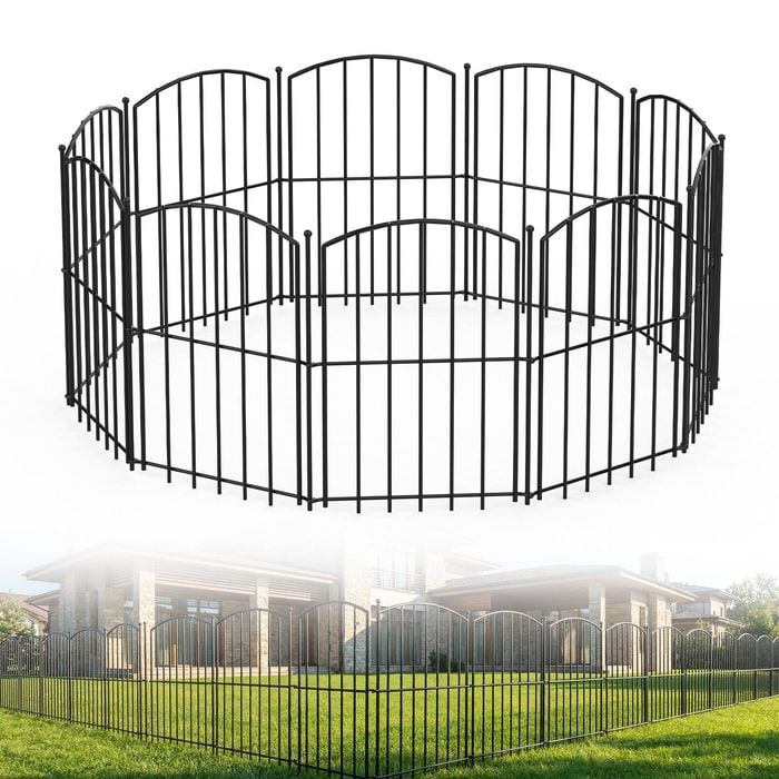 Advwin Garden Fence DIY Decorative Metal Panels Flower Bed Pet Barrier Border