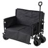 OUTDOOR360 2-in-1 Black Foldable Camping Wagon with Seat Mode Max 200kg, 107cm
