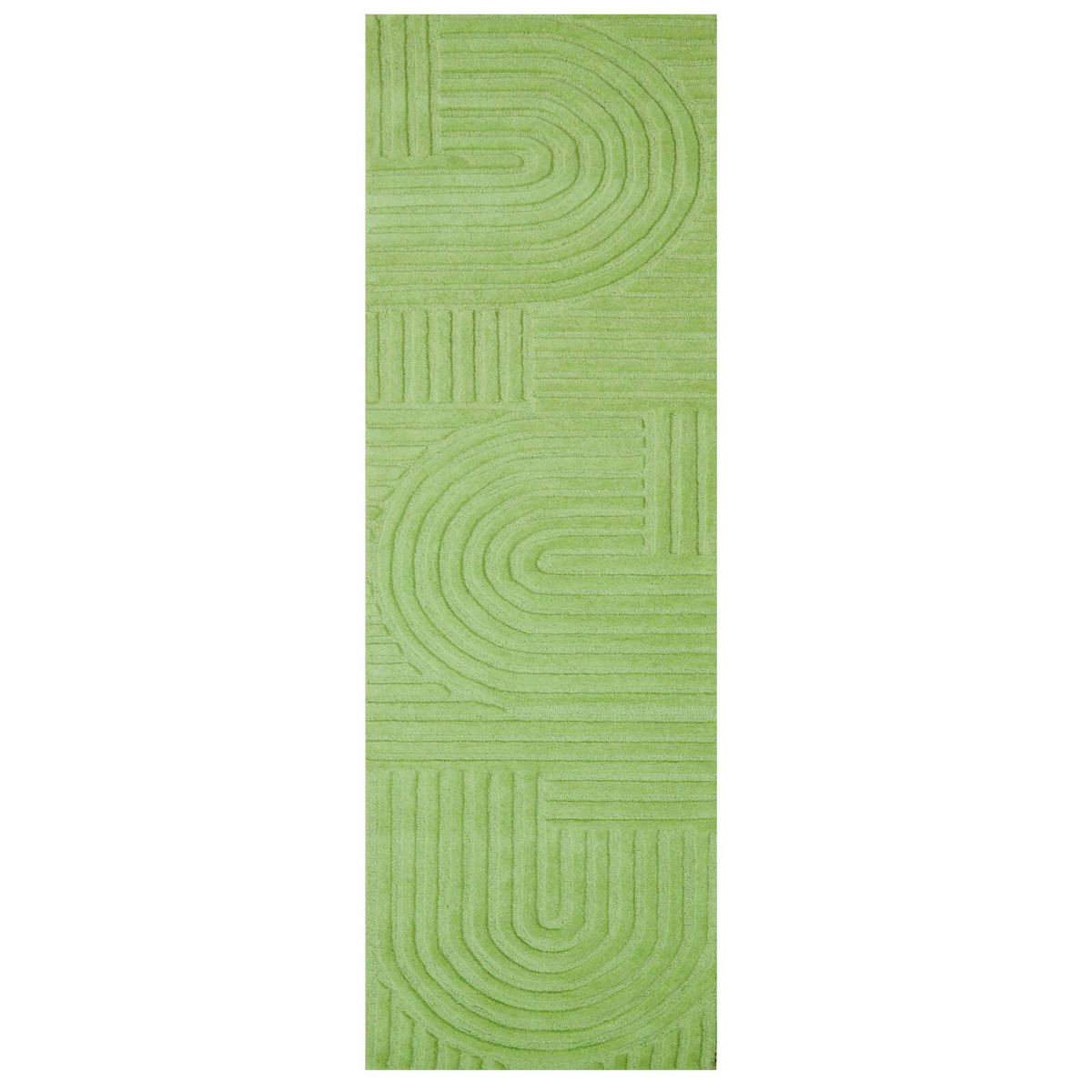 Contemporary Handwoven Wool Rug-Unity 6230-Pista Green-80x300cm ...