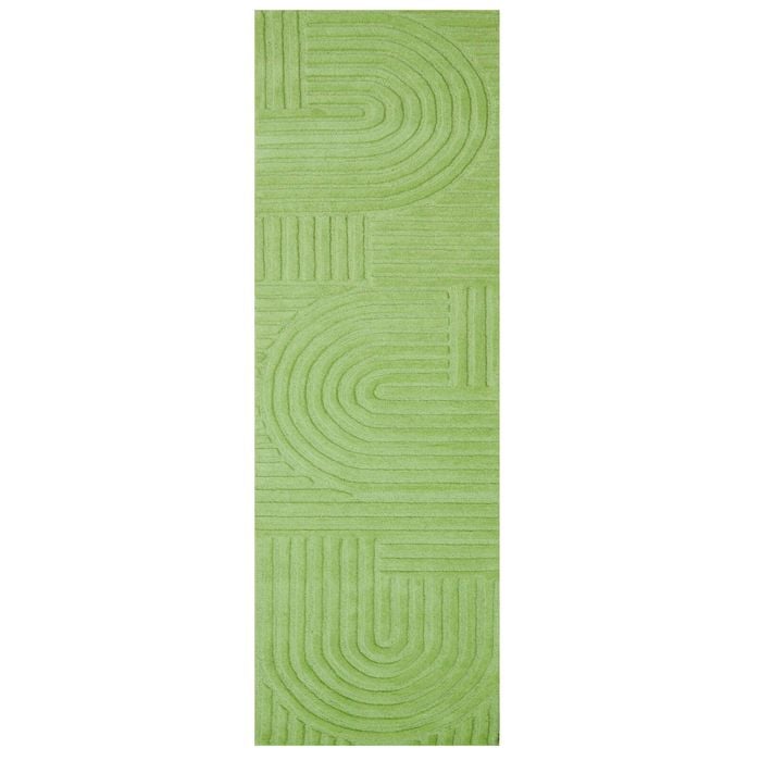 Contemporary Handwoven Wool Rug-Unity 6230-Pista Green-80x300cm