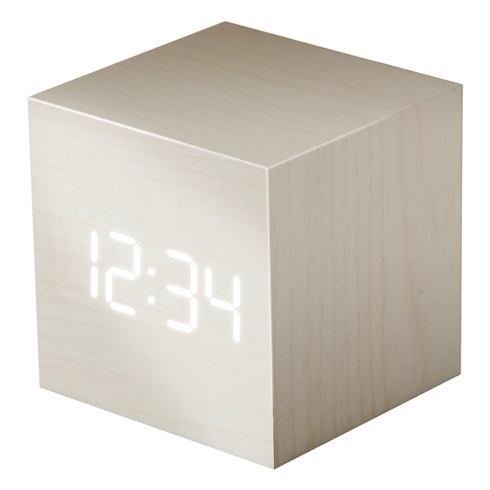 Liquid Ears Mini Led Alarm Clock Digital Display Date 3 Alarms White 6.3cm