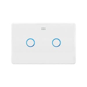 DETA White Grid Connect Smart Double Gang Touch Light Switch
