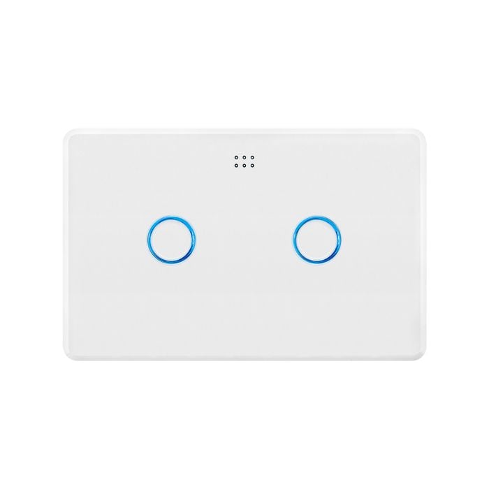 DETA White Grid Connect Smart Double Gang Touch Light Switch