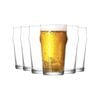 LAV Noniq Beer Glasses - 570ml - Pack of 6 Ridged No Nick Classic Pint Glasses Pub Glasses