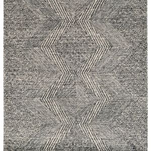 Designer Handmade Wool Rug - Newcastle 6202 - Charcoal - 110x160cm