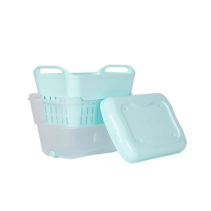 Strucket 4.5L Strainer Bucket with Lid Aqua / Clear