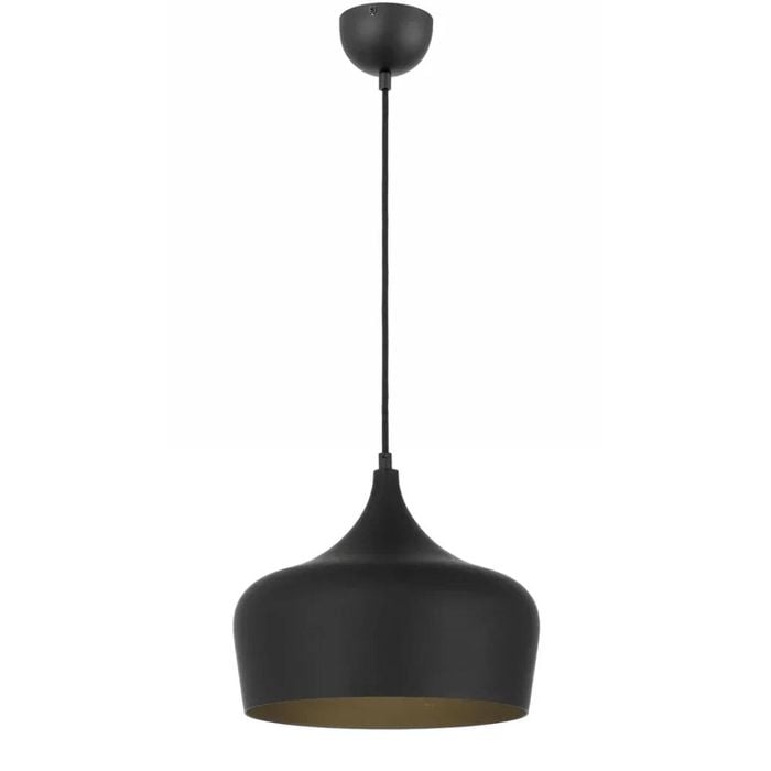 Telbix Polk Modern Pendant Hanging Lamp Light Metal Black