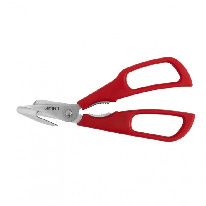 Avanti Stainless Steel Seafood Scisssors Shears W/ Ergnomic Handles Red
