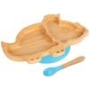 Bamboo Dinosaur Baby Weaning Plate & Fork Set