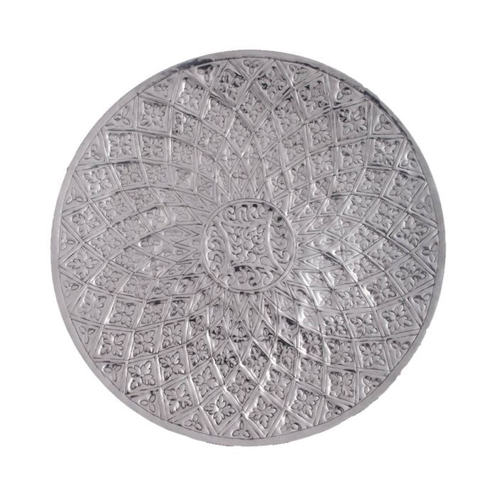 Ssh Collection Lanka 66cm Wide Spiral Floral Wall Art - Polished Aluminium