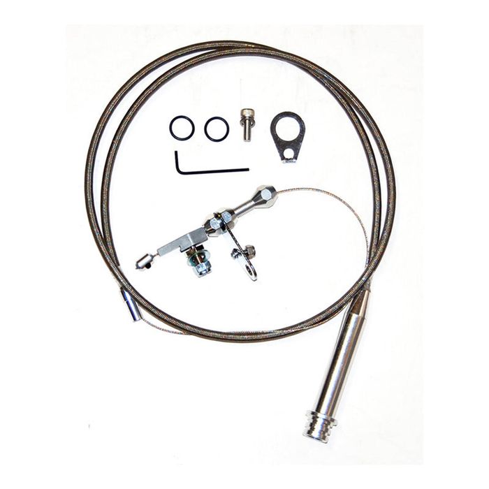 Cal Custom Flexible Kickdown Cable Kit GM 700R-4 Braided Stainless Steel