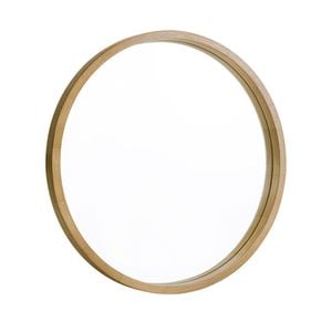 Furb Wooden Wall Mirrors Round Makeup Mirror Bathroom Home Decor 60CM