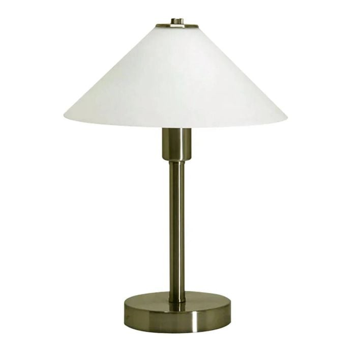 Telbix Ohio Contemporary Table Desk Lamp Light Metal Antique Brass Opal Matt