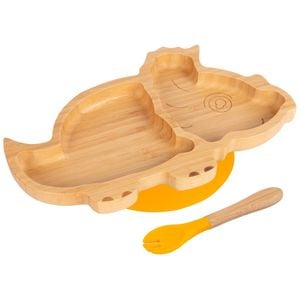 Bamboo Dinosaur Baby Weaning Plate & Fork Set