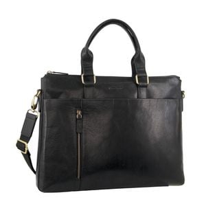 Pierre Cardin Leather 15" Laptop Briefcase Business  Black