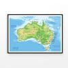 Australian Map Vector Print 100% Australian Made 90x60cm (Poster)