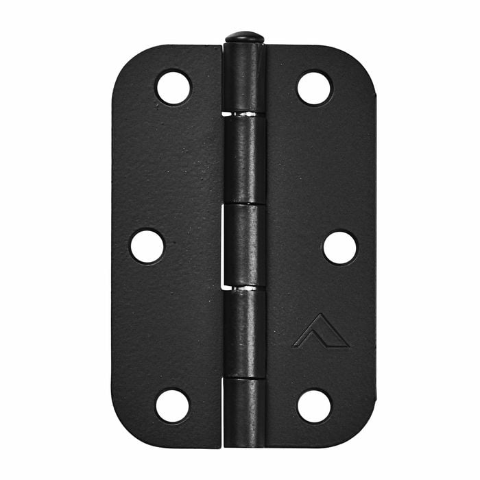 Pinnacle 90mm Matte Black Loose Pin Radius Butt Hinge - 2 Pack
