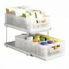 Artiss Under Sink Organizer With Removable Baskets White